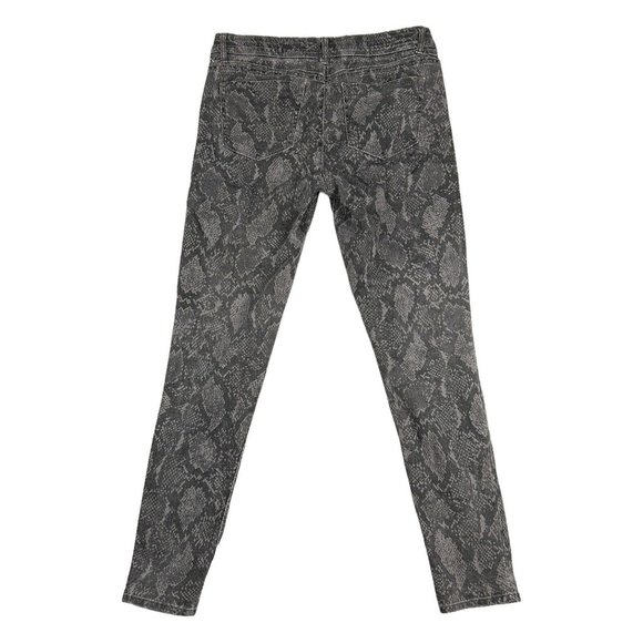 Democracy Womens 8 Ab Solution Side Zip Snake Print Jeggings Gray Skinny Stretch - Picture 2 of 7